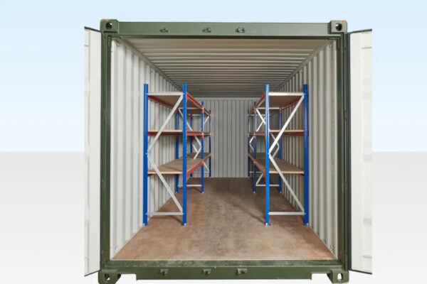 Adjustable, Heavy Duty Three Tier Container Racking (2 Bays)